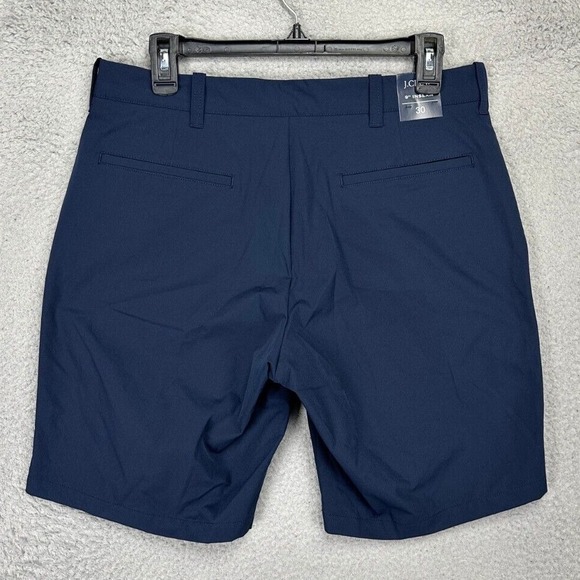 J Crew Khaki Shorts Mens 30X9 Navy Blue 100% Cotton Flat Front Casual Pocket NEW - Picture 2 of 10